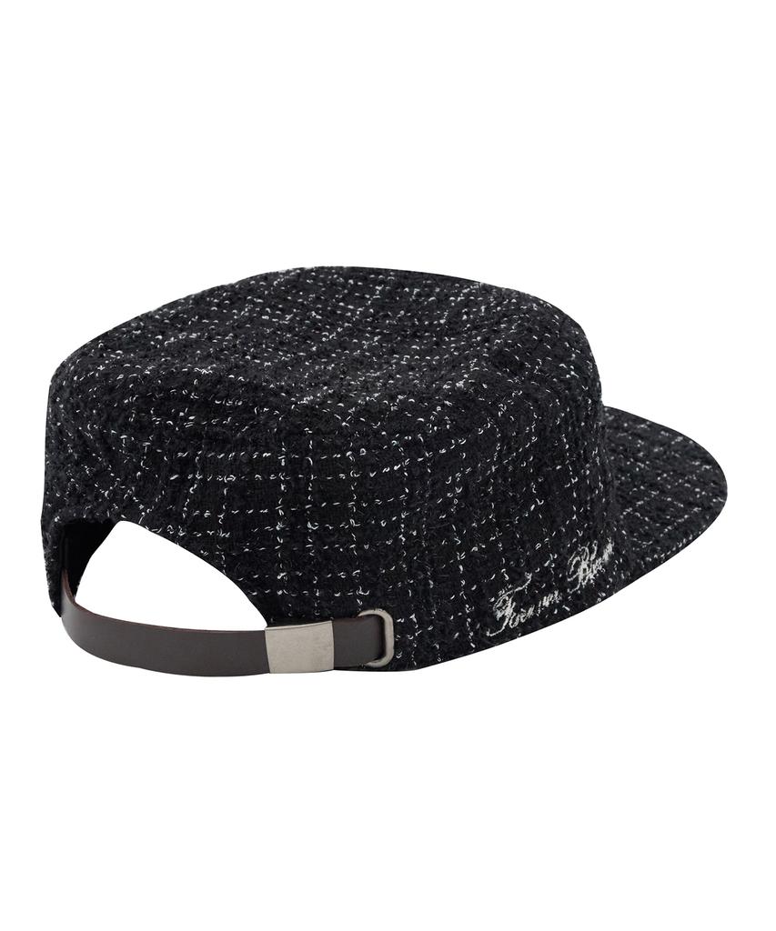 Depeu Pillbox Cap Tweed Black