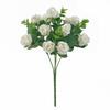 5 Forks 11 Heads Artificial Flowers Silk Roses Bouquet for Home Decor Outdoor Garden Eucalyptus Leaves Fake Plants Wedding Party