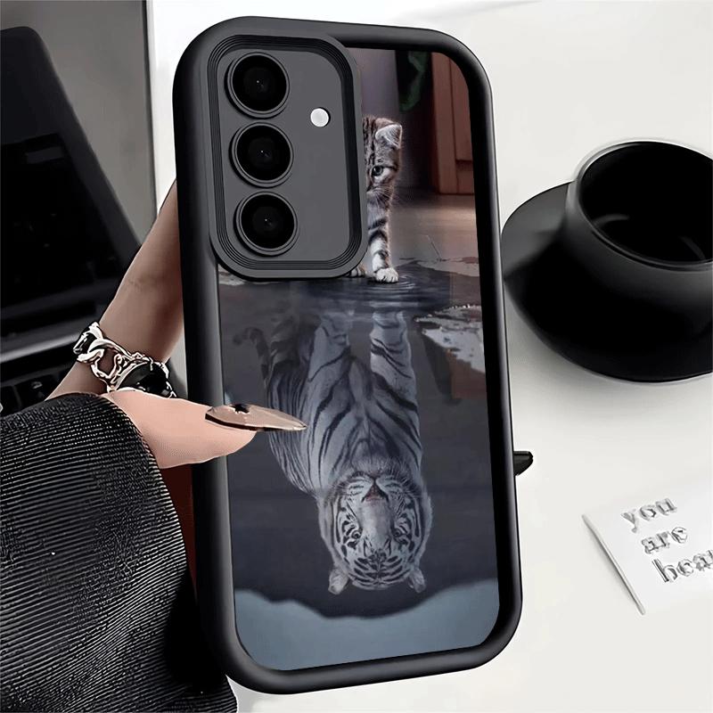 Etui na telefon do Samsung Galaxy A17 A16 A15 A14 A13 Kot Odblaskowy Tygrys Fajne A56 A36 A26 A55 A35 A25 A54 A34 A24 A53 A33 A23 A07 A0