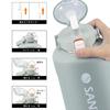 SANTECO Vacuum Insulated Water Large Keeps Drinks Cold or Includes Compatible with Direct Drinking Sports Stylish Stainless Steel Ash Blue Bottle,
