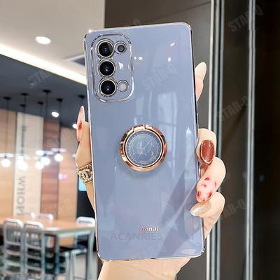 Coque de luxe avec anneau de support pour Samsung Galaxy A53 A13 A23 A52 A32 A72 A73 A12 A51 A71 4G 5G, étui en silicone plaqué A 53 33