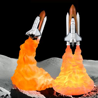 Print 3D Space Shuttle LED Table Lamp Bedside Desk Lamp 800 mAh USB Rechargeable LED Night Light Christmas Kids Gift Study Decor
