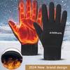 Windproof and Waterproof Outdoor Gloves Touch Screen Thumb and Index Finger Fingertips Warm Gloves for Running Cycling