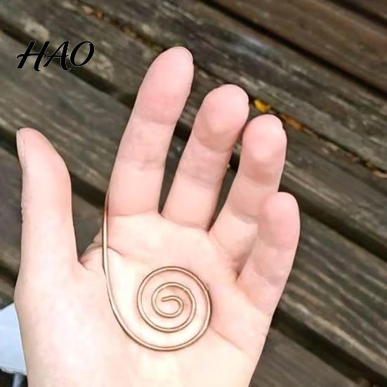 Meditation Aid Jewelry Copper Palm Ring Energy Spiral Hand Women Men Reiki Unique Artisan Compatible with Crystal Gem for Chakra Healing Manifestation