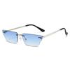 New trimmed square sunglasses European and American fashion trend sunglasses female Internet celebrity street shooting style frameless sunglasses