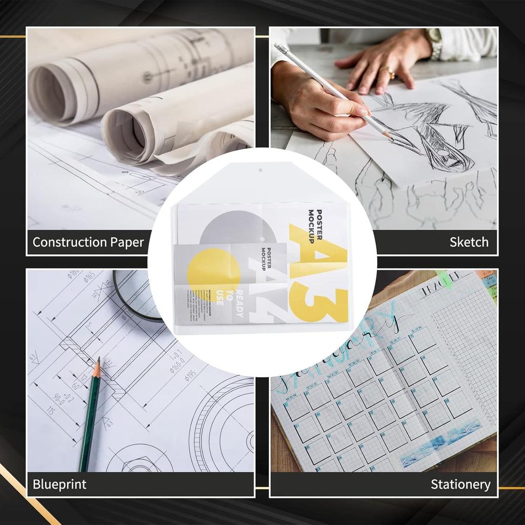 10 Pcs 11x17 Inch Document Folder Organizers with Snap Closure Clear File Oversized Envelope File Folder for Office School Home