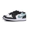 Jordan Air Jordan 1 Abrasion Resistant Slip Resistant Low Top Vintage Basketball Shoes Men's Black White Green 553558-131(Team85-)