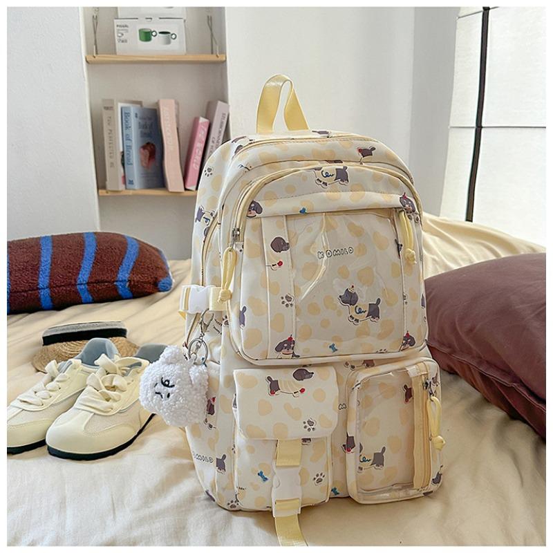 The new schoolbag is high-value, fresh, sweet and cute, and the puppy is a lightweight backpack for junior high school students.