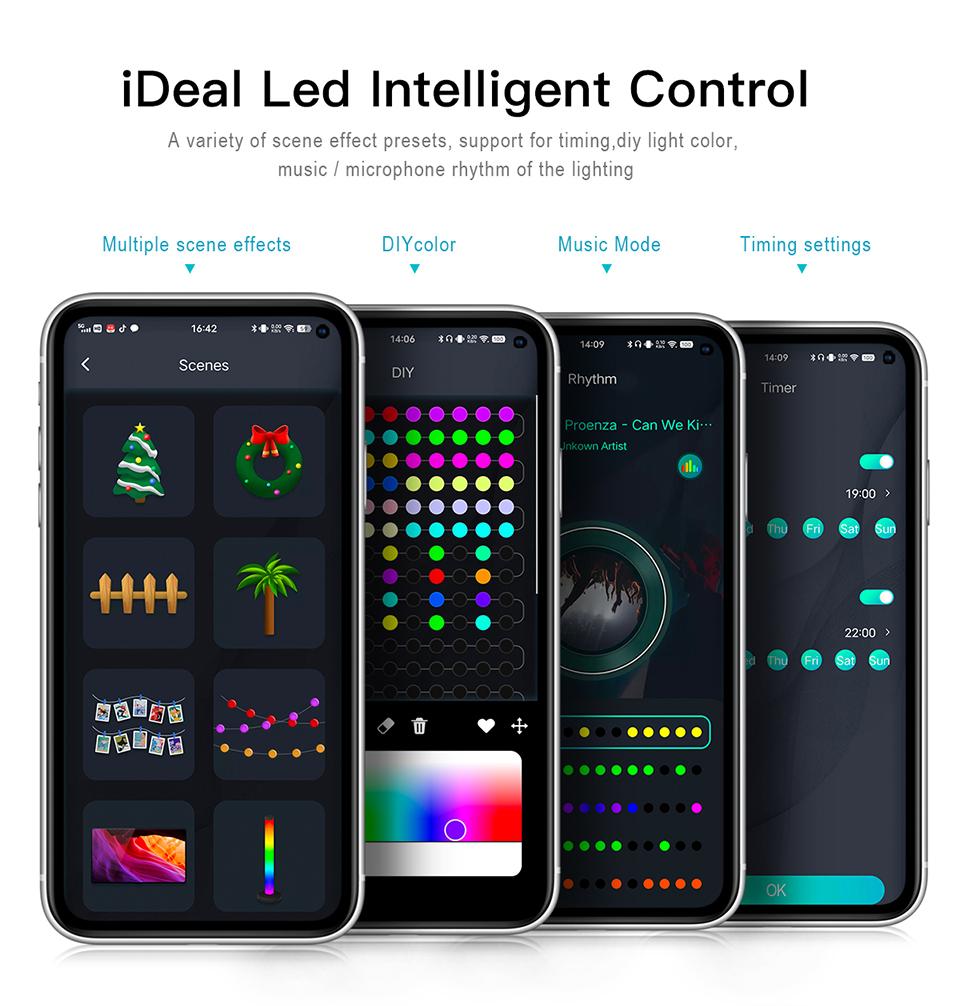 RGBIC USB 5V Christmas Tree LED String Light Bluetooth Music APP Control Fairy Lights Birthday Party Room Decor Garland Light