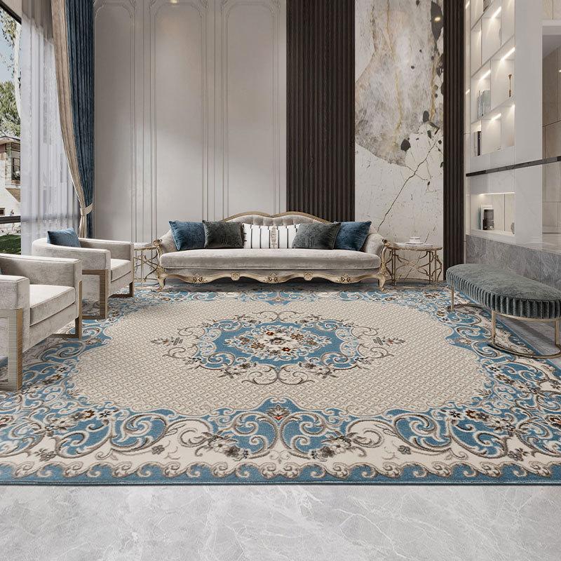 

Сучасний Синьо-Бежевий Килим Складний Художній Візерунок Великий Килим Для Вітальні Домашній Декор Нековзний Килимок Для Підлоги 80X120CM