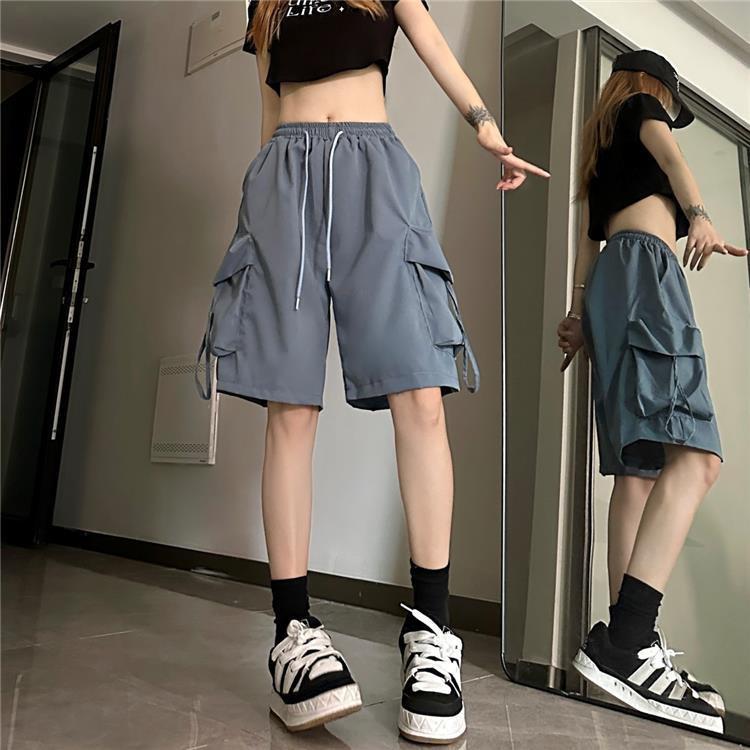 2025 Women's Summer Fashion Wide-Leg Cargo Shorts - Versatile and Casual 5-Point Design