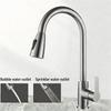 Modern Stainless Steel Pull-Down Kitchen Faucet, 360° Swivel Hot/Cold Water Tap with Dual Function Pull Out for Kitchen Sink