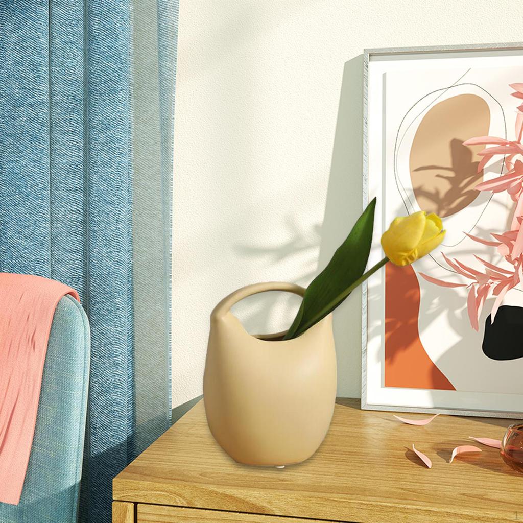 Bag Shaped Flower Vase Handbag Shape Ceramic Collection Floral Arrangement Home Decoration