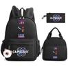Cartoon Demon Hunters Printed Backpack Lunch Bag Pencil Case for Children Student Schoolbag Girl Kid Gift Women Travel Bag