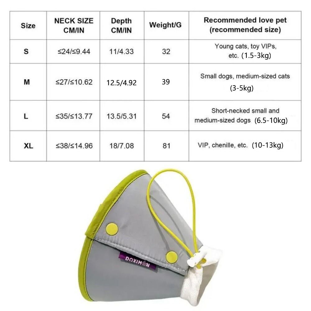 Lightweight Elizabethan Collars Anti-bite Cat Wound Recovery Sleeve Cute Cat Cone Collar  Dogs