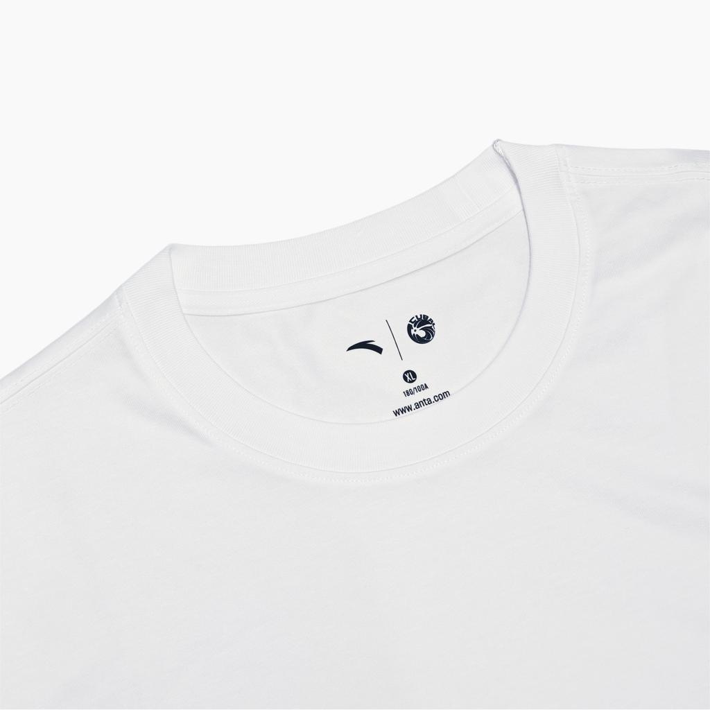 Anta Classic Comfortable Simple Solid Color Fashion Versatile Skin-Friendly Round Neck T-Shirt Men tops Pure-White 152621108-1