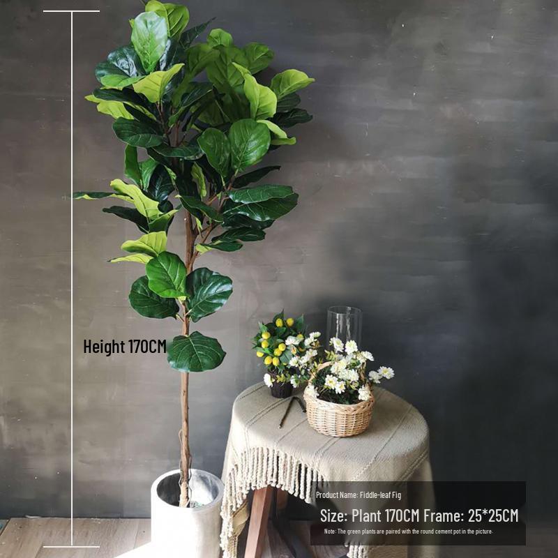 Luxury Fiddle-Leaf Fig Artificial Tree - Large Indoor Potted Plant Decor.