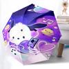 1pc Music-Themed Cute Rabbit Automatic Opening/Closing Umbrella with 3-Fold Design, 8-Bone Iron Frame, Suitable for Fans, Travel, Daily Use, and Gifts