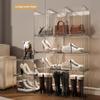 Magnetic Door Design Transparent Shoe Box Plastic Storage Holder Detachable Dustproof Shoe Storage Boxes Home Storage Tools