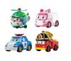 Set de jucării educative Robocar Poli licențiat oficial, cadou pentru vârste întregi și/sau cadou pentru intrarea la grădiniță, cu 4 mașini (Polly, Roy, Helly,