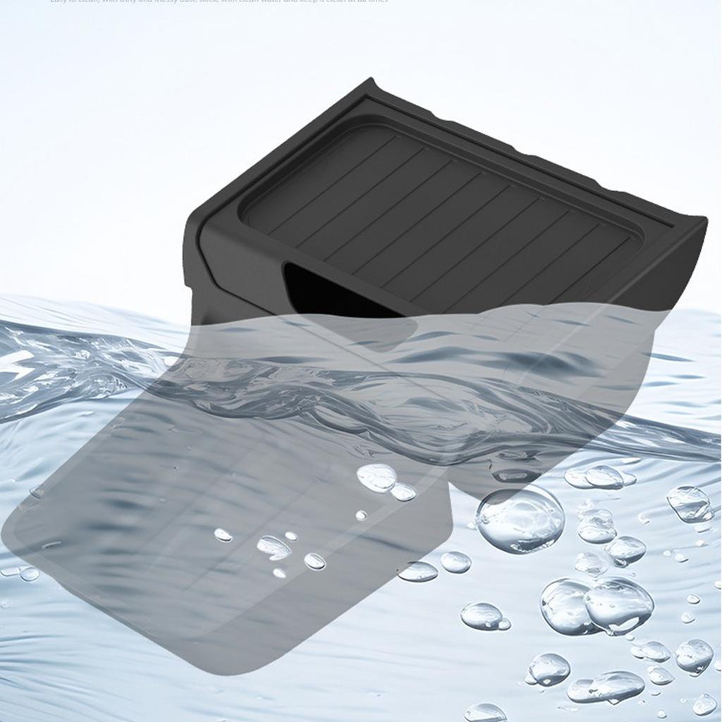 For 25Tesla Model Y Standard Central Control Storage Box Large Capacity Under Console Armrest Organizer Tray TPE Protection Mat
