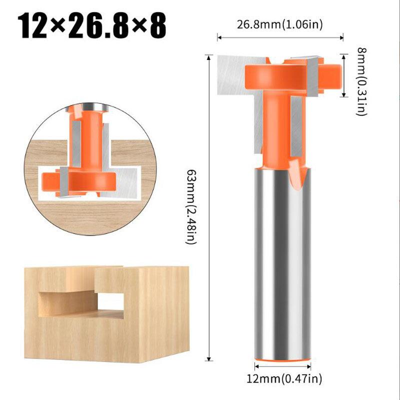 

Фреза пазовая Т-образная с прямым лезвием, хвостовик 12 мм, фреза для пазования, крючковая фреза, фреза для фрезерования, фреза для деревообработки 3 flute оранжевый