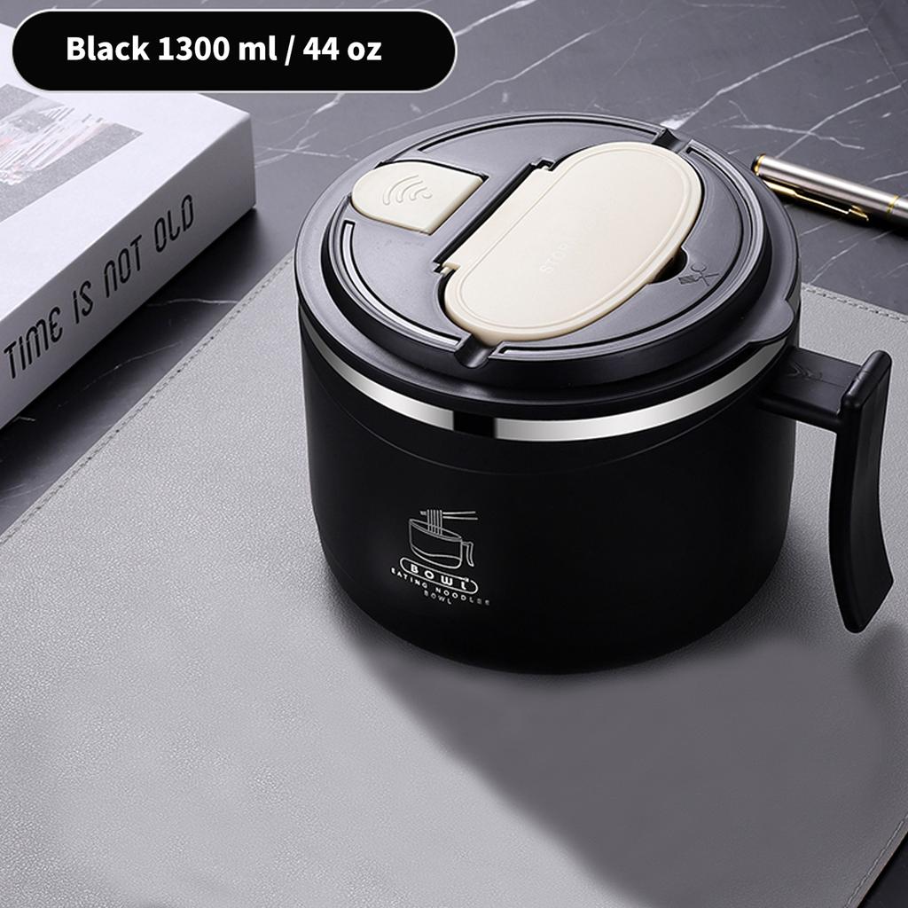 1300ml Miska do ramenu z pokrywką Stal nierdzewna Kuchenka do makaronu instant Miska na sałatkę owocową Ryż Zupa Duży lunchbox Akcesoria kuchenne