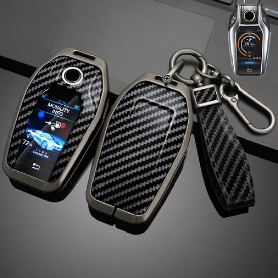 Zinc Alloy Leather Car Key Case Cover For BMW 5 6 7 I8 G30 X3 X4 X5 730Li 740Li
