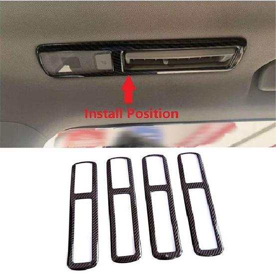 Carbon Fiber Seat Air Vent Outlet Cover Trim For 24-25 Toyota Grand Highlander