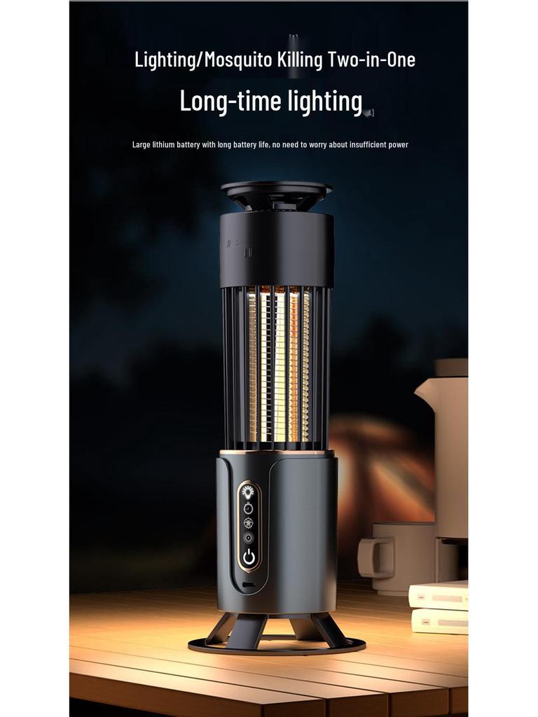 Portable USB-Rechargeable Mosquito Killer Lamp: Low-Noise, Electric Shock, Night Light & Repellent for Indoor/Outdoor Use