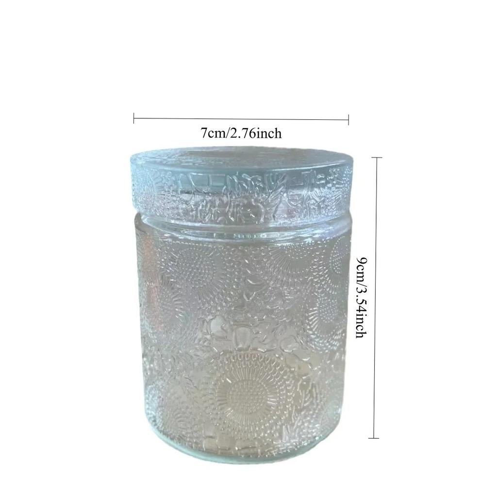 Glass Storage Jar with Lid Candle Empty Cup Storage Container Home Decoration Diy Candle Storage Box Living Room Decoration