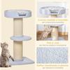 Cat Scratching Post with Bed, Plush Cover and Sisal Pole, 45x45x91cm, Blue