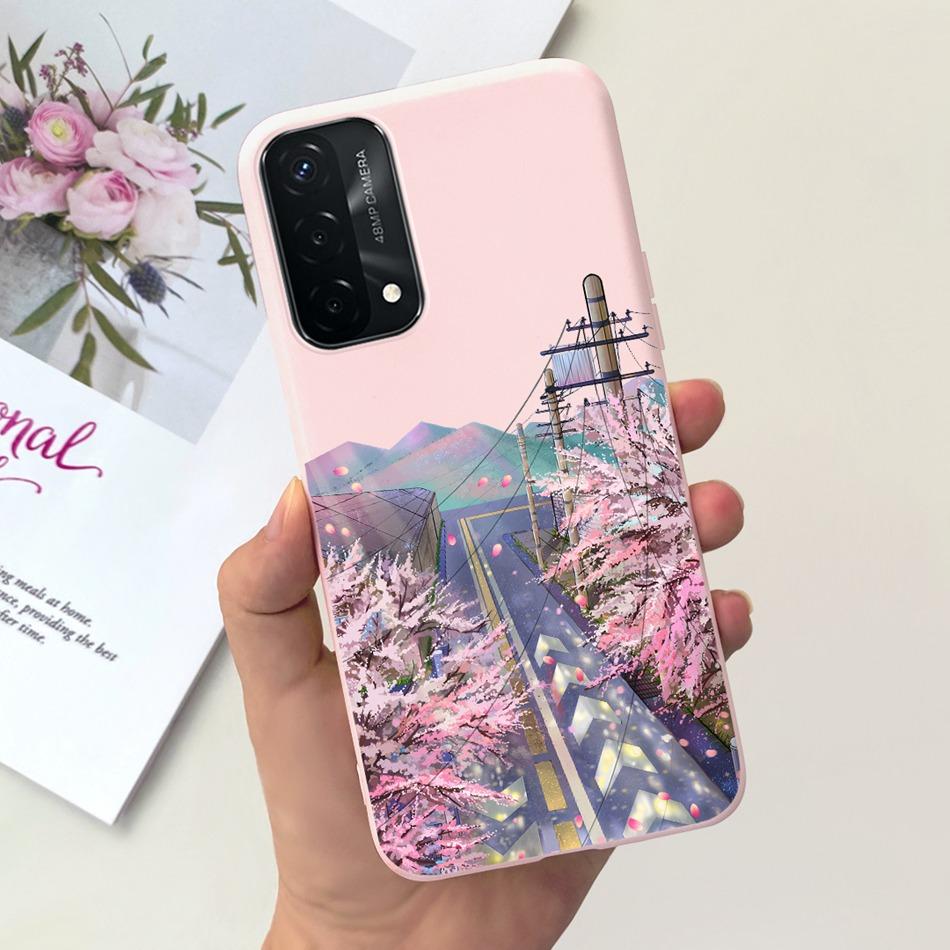 Für OPPO A93 5G Hülle Oppo A74 5G CPH2197 CPH2263 Modisches Mond Design Weiches Silikon Schutzhülle Handyhüllen