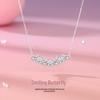 Tichia Smiling Butterfly Necklace: S925 Sterling Silver, Luxurious High-End Fashion with Versatile Shining Butterfly Clavicle Chain.