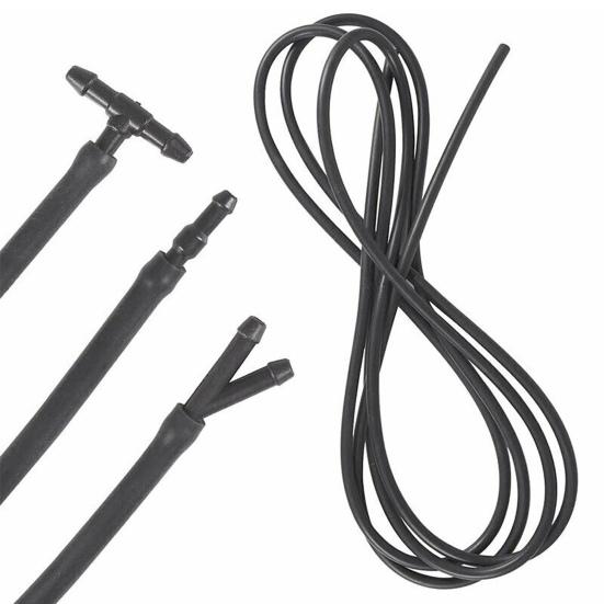 200cm Windscreen Wiper Jet Hose Tear-resistant Flexible Rubber Y-type T-type Connector Fast Connection Pipe Tube for Car