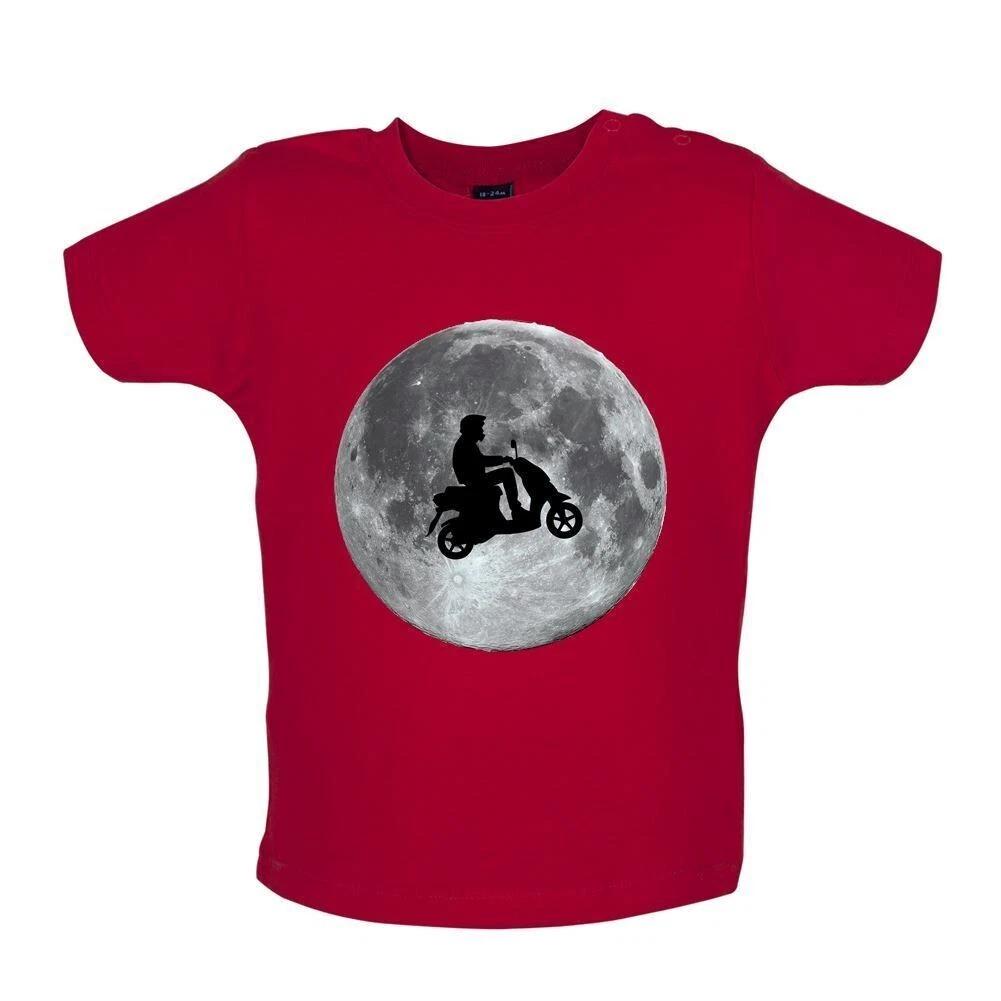 

Moped Moon - Baby Kids Boys Girls Unisex T-Shirt / Babygrow - Scooter Motor Rider Motorcycle Gift Bike 140