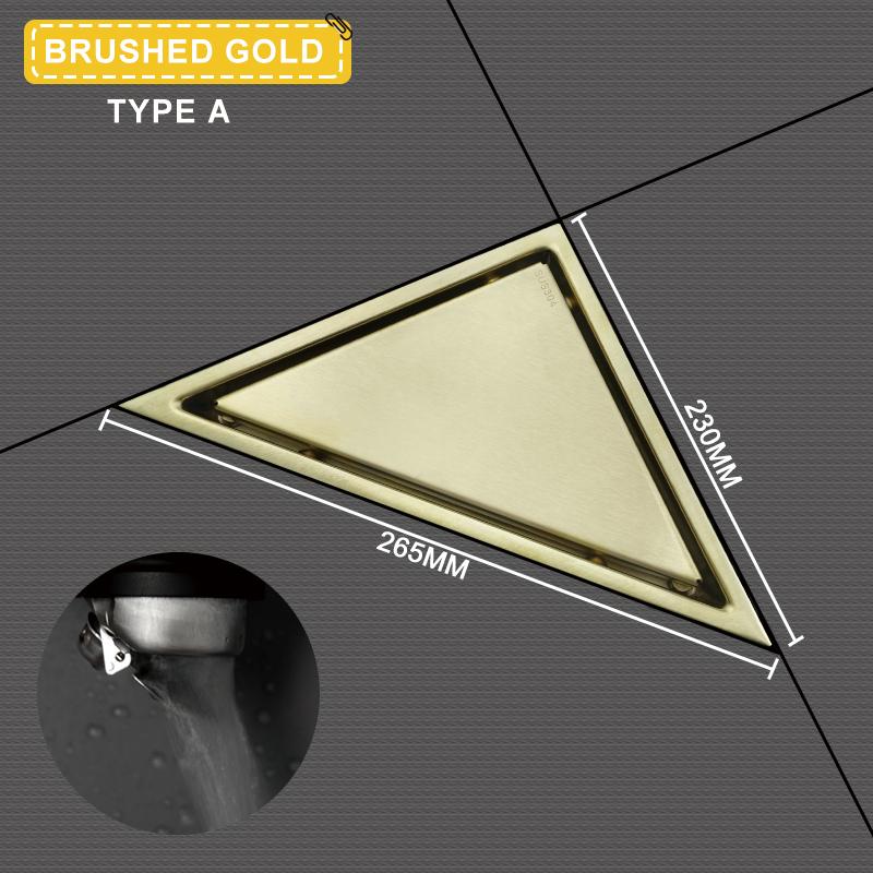 Kartáčované Zlato Neviditelný Dlaždicový Podlahový Odtok Nerezová Ocel 304 Sítko na Nečistoty Deodorant Podlahový Odtok Koupelnové Kuchyňské Doplňky