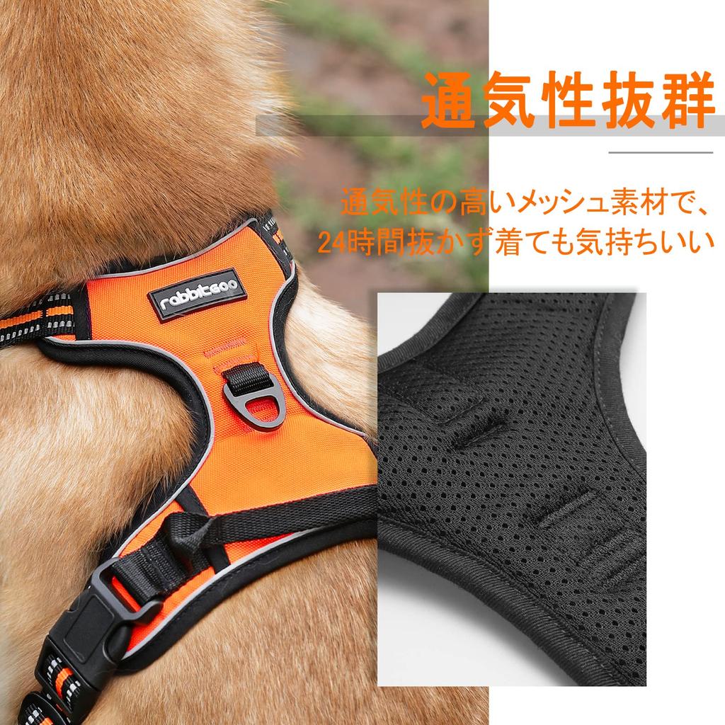 Rabbitgoo Dog Collar for Large Adjustable Night Reflective Stays Prevents Walking Assistance Elderly Care Small Medium Shiba Inu Harness, Dogs,