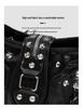 Retro Rivet Tote: Versatile Biker-Inspired Crossbody Bag for the Spicy, Sweet, and Cool.