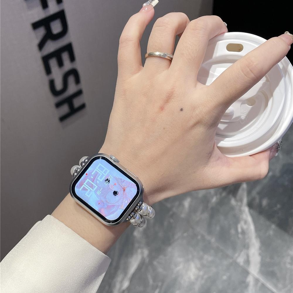 Luxury Pearl Band for Apple Watch Series Ultra 9 8 7 6 5 4 3 Se Watch Bracelet Pendant for IWatch Ultra/2 41 45mm 38mm 42mm 40mm 44mm 49mm Accessories