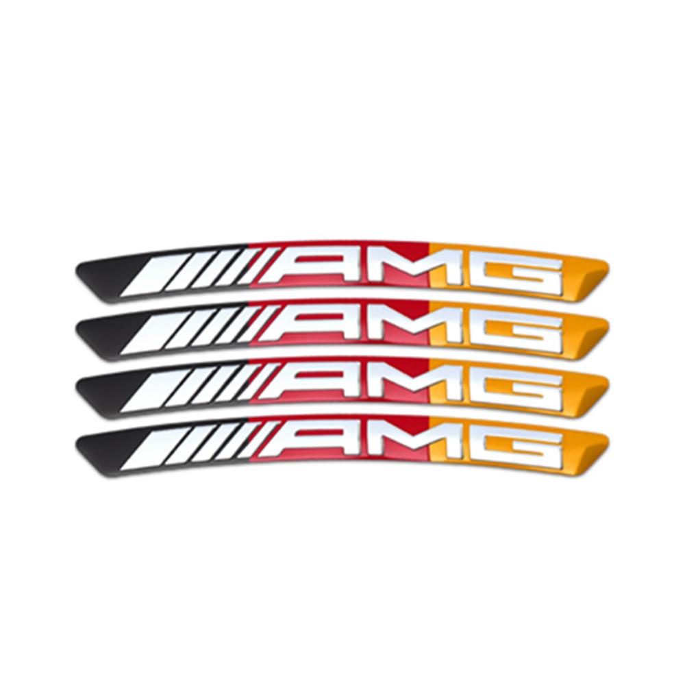 

4pcs Car Shape Wheel Rim Sticker Decoration Accessories For Mercedes Benz AMG W168 W211 W212 W213 CLE GLA C180 GLC GLA W203 W204