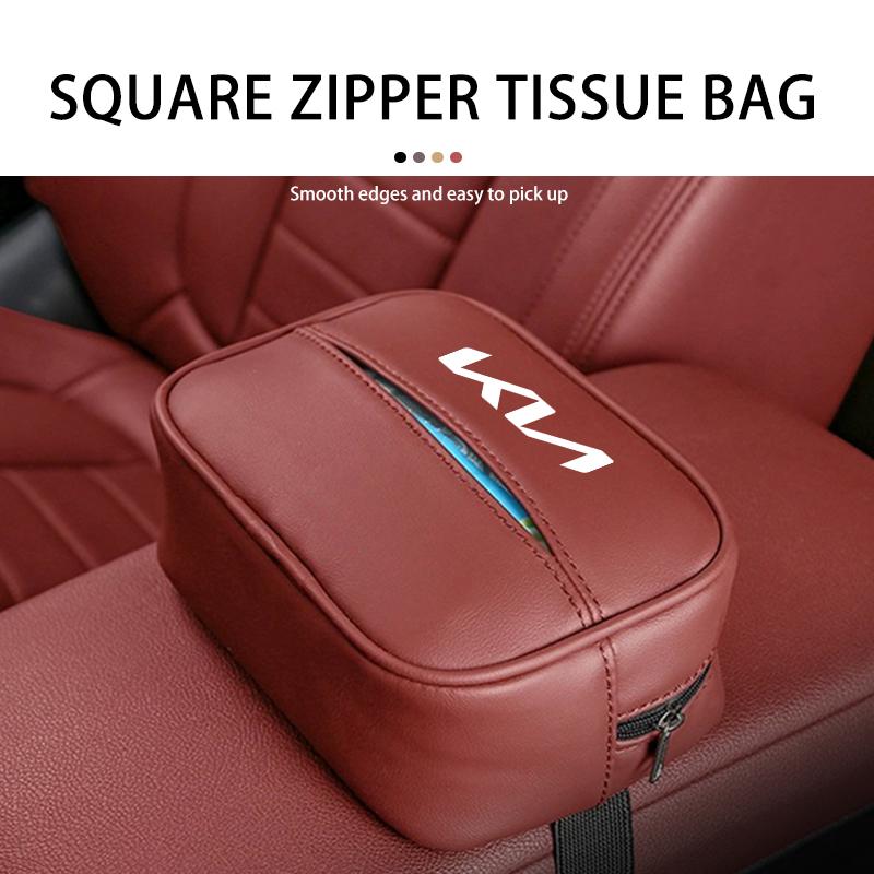 Car Back Seat Tissue Box Auto Seat Back Tissue Storage Bag For KIA Spectra Sedona Cadenza Proceed Sephia Stonic Carens