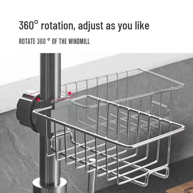 Punch-Free Kitchen Sink Rack for Sponges, Cutlery & Dishcloths