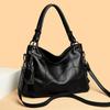 New Large Polyester Retro Big Bag Fashionable Splicing PU Fringed Portable Shoulder Tote Bag Messenger Commuter Women's Bag