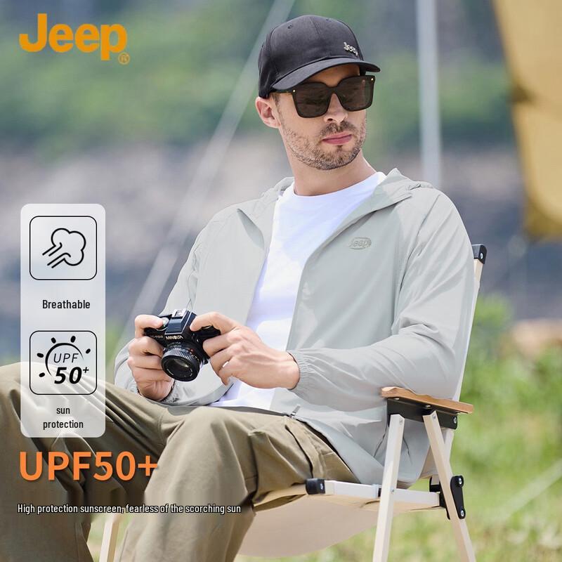 

JEEP Men s Hooded Quick-Dry UV Protection Outdoor Sports Jacket 4XL