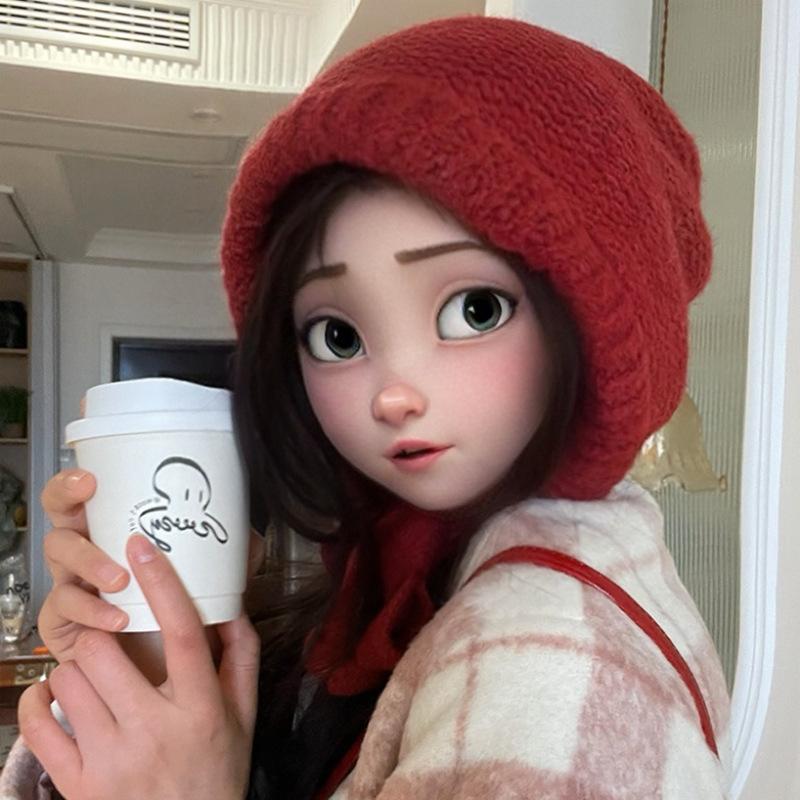 Winter Women'S Solid Color Balaclava Hat Versatile Ear Protection, Cold Proof Woolen Hat Thick And Warm Knitted Hat