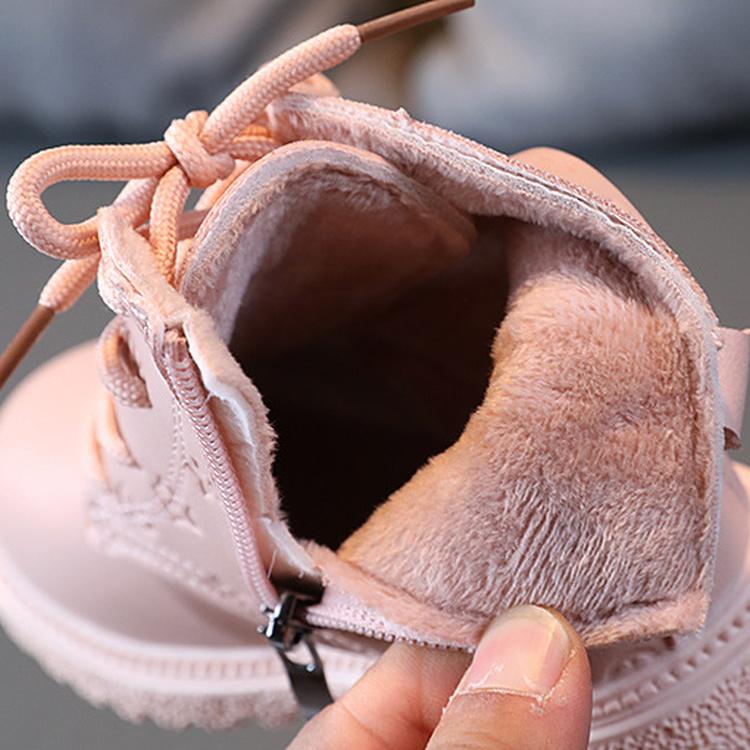 Dívčí boty do sněhu Chlapci Dívčí Podzimní PU kůže Dětské boty na motorku Batole Dětské Teplé Zimní Teplé sněhule