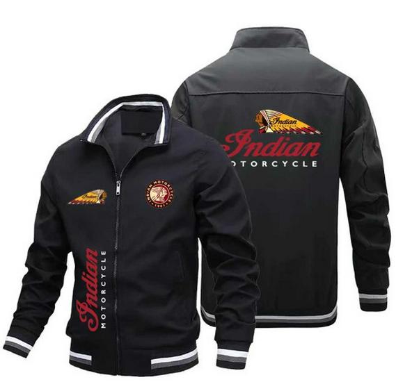 Jaqueta Masculina com Gola Alta e Zíper com Logo de Carro - Estilo Baseball Esportivo Casual para Primavera e Outono