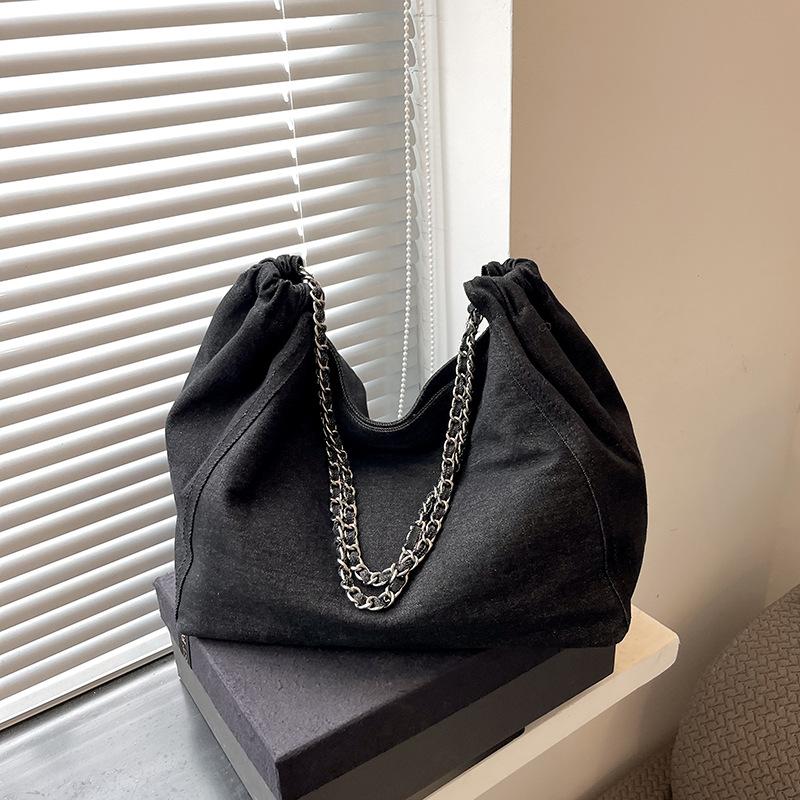 Geantă denim de capacitate mare pentru femei, nouă, versatilă, de umăr, sub braț, geantă tote casual pentru navetă