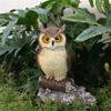 Waterproof Cute Miniatures Garden Display Ornament Desktop Figurines Decor Resin Fake Owl Sculpture for Courtyard Patios